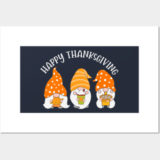Happy thanksgiving with 3 little dwarfs Posters and Art
